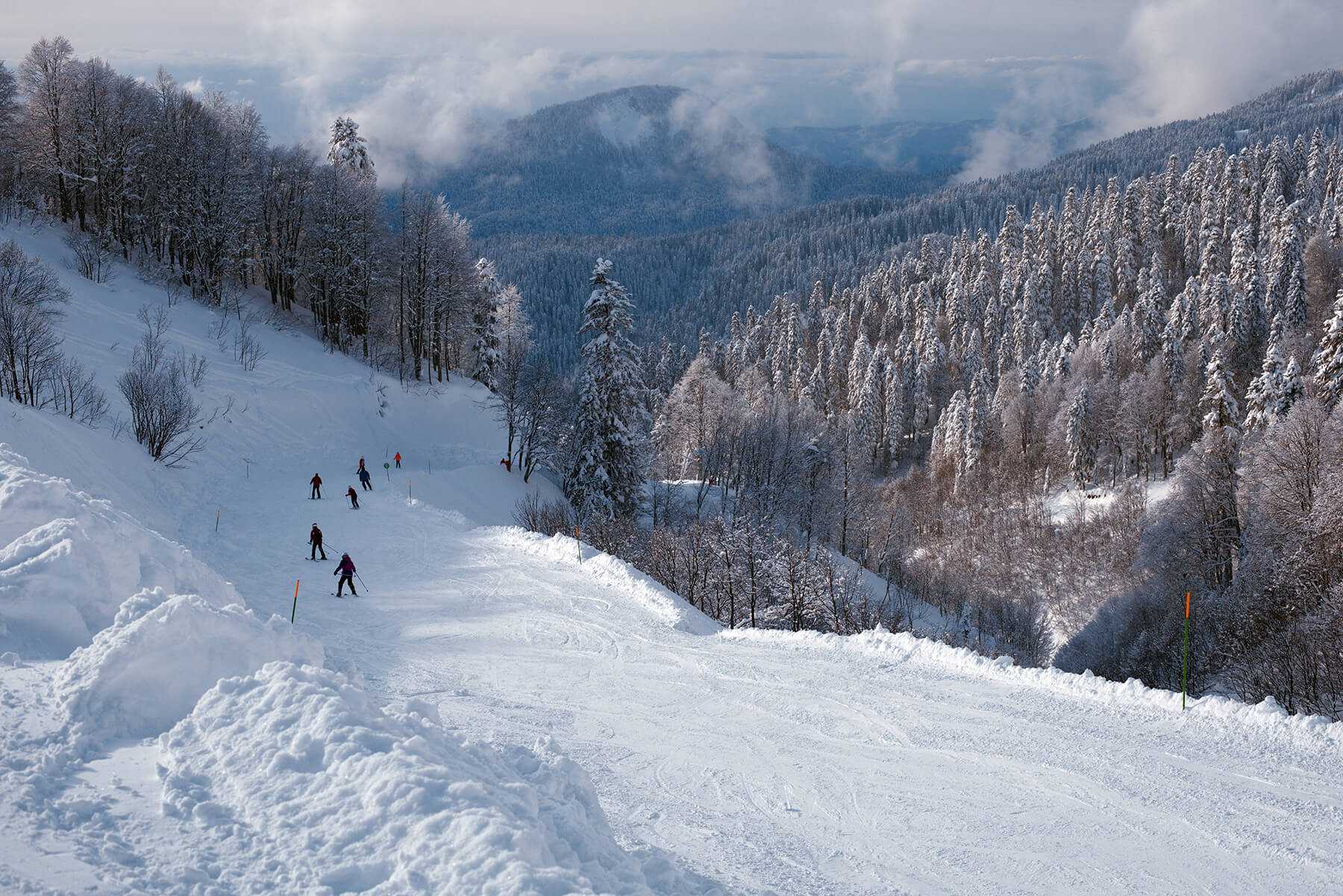 трасса явор 2 на южном склоне курорта Роза Хутор